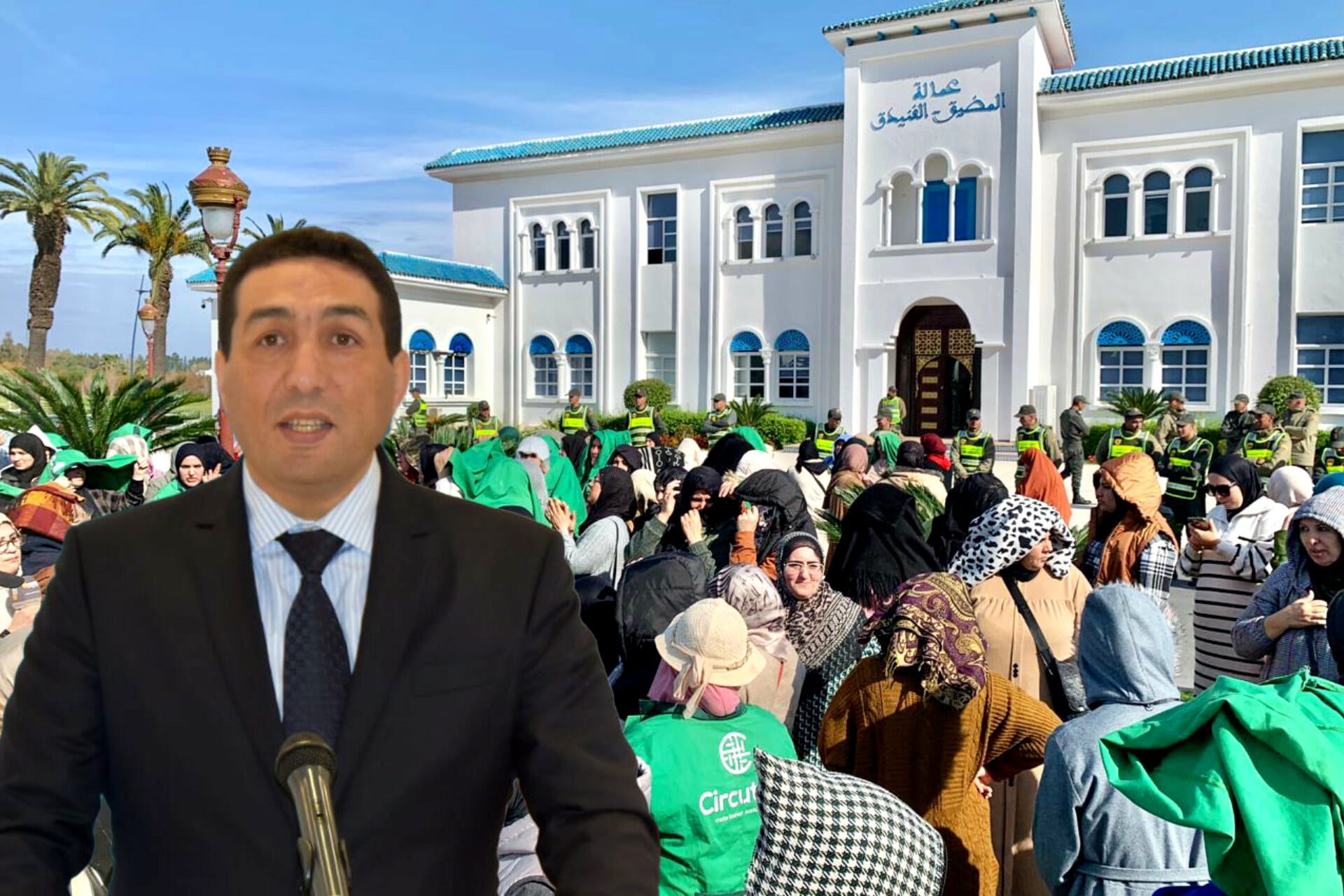 احتجاجات أمام عمالة المضيق