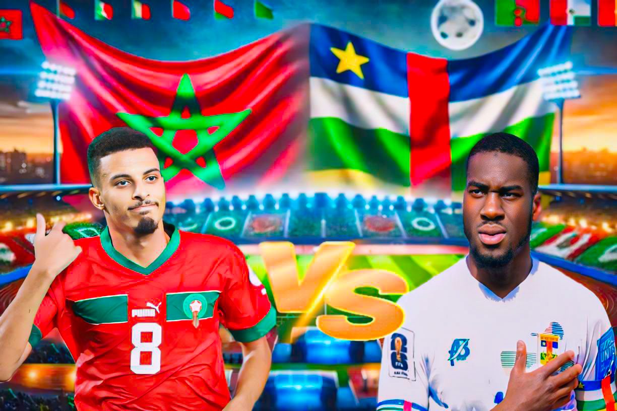 موعد مباراة المغرب وإفريقيا الوسطى