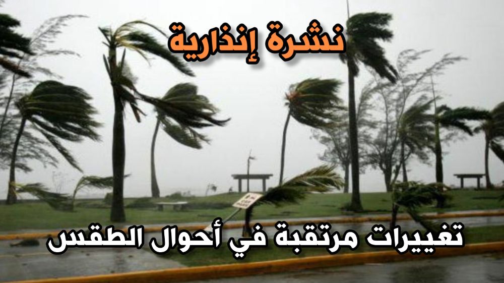 نشرة إنذارية .. أمطار وزخات رعدية مع رياح قوية في عدة مناطق الإثنين والثلاثاء