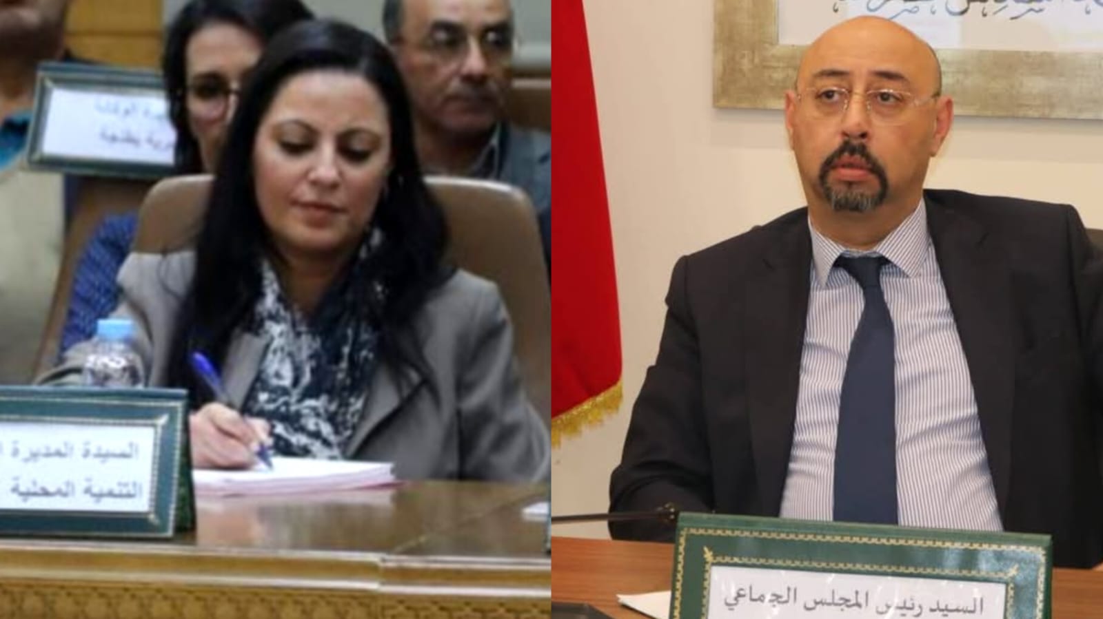منير الليموري عمدة طنجة يمين وهدى الدريسي مديرة طنجة موبيليتي