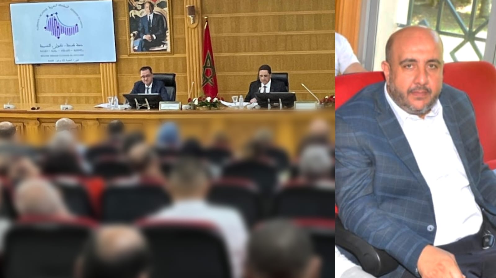 رشيد الورديغي رئيس الهيئة المغربية للمقاولات يمين الصورة